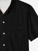 Plus Size 100% Cotton Solid Full Buttons Shirt For Men -  