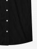 Plus Size 100% Cotton Solid Full Buttons Shirt For Men -  