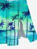 Plus Size Coconut Tree Cloud Sea Ombre Sky Print Split Hawaii Midi Dress -  
