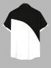 Plus Size Coconut Tree Colorblock Print Buttons Pocket Hawaii Shirt For Men -  