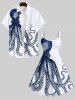 Plus Size Octopus Print Hawaii Tank Dress -  