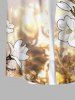 Plus Size Glitter Ombre Halo Floral Print Hawaii Button Pocket Shirt For Men -  