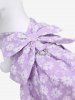 Pet's Jacquard Floral D-Ring Bowknot Dress -  
