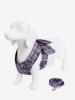 Pet's Butterfly Plaid Print Bowknot Vest with Leash -  