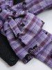 Pet's Butterfly Plaid Print Bowknot Vest with Leash -  
