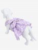 Pet's Jacquard Floral D-Ring Bowknot Dress -  
