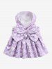 Pet's Jacquard Floral D-Ring Bowknot Dress -  