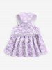 Pet's Jacquard Floral D-Ring Bowknot Dress -  