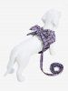 Pet's Butterfly Plaid Print Bowknot Vest with Leash -  