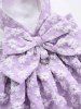 Pet's Jacquard Floral D-Ring Bowknot Dress -  