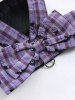 Pet's Butterfly Plaid Print Bowknot Vest with Leash -  