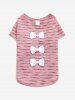 Pet's Bowknot Striped D-Ring T-shirt -  