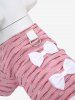 Pet's Bowknot Striped D-Ring T-shirt -  