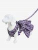 Pet's Butterfly Plaid Print Ruffles Bowknot Tied Dress with Leash -  