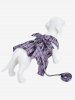Pet's Butterfly Plaid Print Ruffles Bowknot Tied Dress with Leash -  