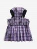 Pet's Butterfly Plaid Print Ruffles Bowknot Tied Dress with Leash -  