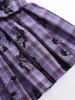 Pet's Butterfly Plaid Print Ruffles Bowknot Tied Dress with Leash -  