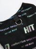 Pet's Colorful Ombre Neon Letters Print D-Ring T-shirt -  