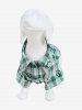 Pet's Plaid Floral Print Toggle Drawstring O-Ring Stars Button Shirt -  