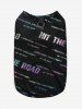 Pet's Colorful Ombre Neon Letters Print D-Ring T-shirt -  