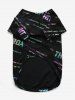 Pet's Colorful Ombre Neon Letters Print D-Ring T-shirt -  