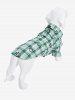 Pet's Plaid Floral Print Toggle Drawstring O-Ring Stars Button Shirt -  