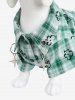 Pet's Plaid Floral Print Toggle Drawstring O-Ring Stars Button Shirt -  