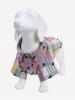 Pet's Candy Color Plaid Bowknot Polka Dot Print Toggle Drawstring Button Shirt -  