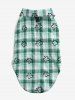 Pet's Plaid Floral Print Toggle Drawstring O-Ring Stars Button Shirt -  