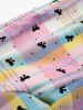 Pet's Candy Color Plaid Bowknot Polka Dot Print Toggle Drawstring Button Shirt -  