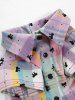 Pet's Candy Color Plaid Bowknot Polka Dot Print Toggle Drawstring Button Shirt -  