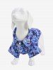 Pet's Turn-down Collar Flower Leaf Print Hawaii Button Shirt -  