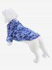 Pet's Turn-down Collar Flower Leaf Print Hawaii Button Shirt -  