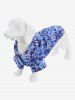 Pet's Turn-down Collar Flower Leaf Print Hawaii Button Shirt -  