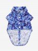 Pet's Turn-down Collar Flower Leaf Print Hawaii Button Shirt -  