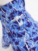 Pet's Turn-down Collar Flower Leaf Print Hawaii Button Shirt -  