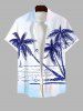 Hand Painted Coconut Tree Sun Sea Print Plus Size Matching Hawaii Beach Outfit For Couples -  