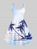Hand Painted Coconut Tree Sun Sea Print Plus Size Matching Hawaii Beach Outfit For Couples -  