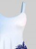 Hand Painted Coconut Tree Sun Sea Print Plus Size Matching Hawaii Beach Outfit For Couples -  
