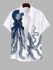 Octopus Print Plus Size Matching Beach Outfit For Couples -  
