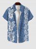 3D Embroidery Butterfly Floral Leaf Denim Print Plus Size Matching Hawaii Beach Outfit For Couples -  
