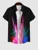 Colorful Smoke Bomb Painting Splatter Print Plus Size Matching Hawaii Beach Outfit For Couples -  