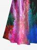 Colorful Smoke Bomb Painting Splatter Print Plus Size Matching Hawaii Beach Outfit For Couples -  