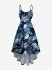 Tropical Leaves Floral Print Plus Size Matching Hawaii Beach Outfit For Couples -  