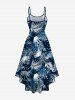 Tropical Leaves Floral Print Plus Size Matching Hawaii Beach Outfit For Couples -  