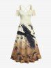 Halloween Costume Eagles Swirls Sand Ombre Colorblock Print Plus Size Matching Outfit For Couples -  