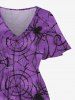Plus Size Halloween Costume Spider Web Print Split Midi Dress -  