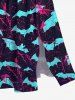 Plus Size Halloween Costume Bat Blood Print Split Midi Dress -  