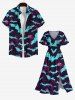 Plus Size Halloween Costume Bat Blood Print Split Midi Dress -  
