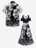 Plus Size Octopus Wizard Snake Monster Ink Painting Print Halloween Costume Crisscross A Line Maxi Dress -  